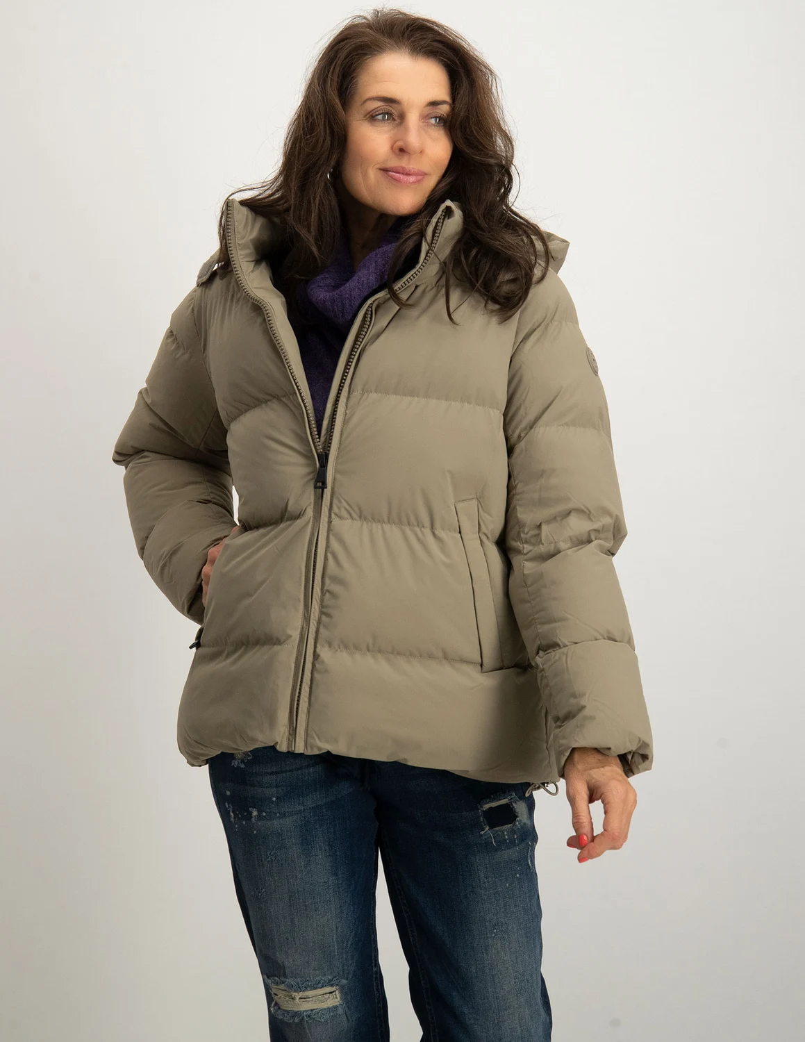 Elegantie Zie insecten risico AIRFORCE Pia Puffer Jacket HRW0933 taupe kopen bij The Stone