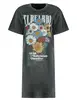 Colourful Rebel Acid wash Tee dress CLRFL RBL Flowers