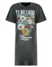 Colourful Rebel Acid wash Tee dress CLRFL RBL Flowers