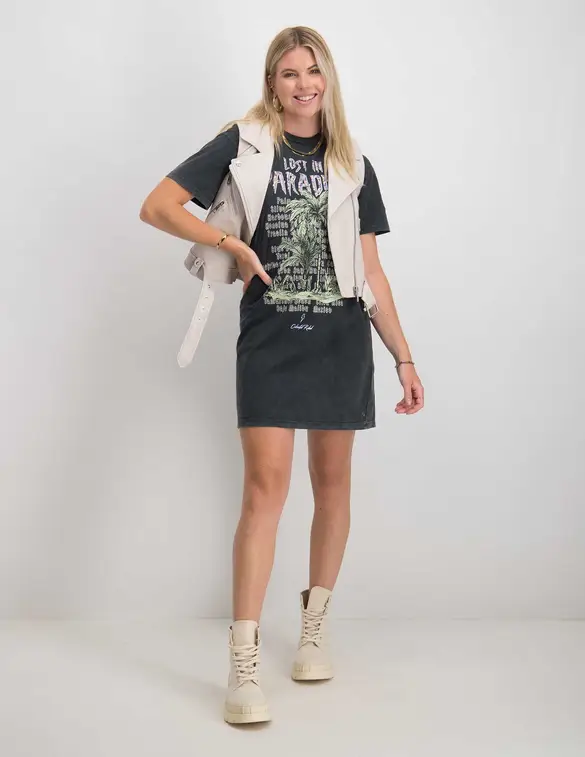 Colourful Rebel Acid Wash Tee Dress Lost in Paradise