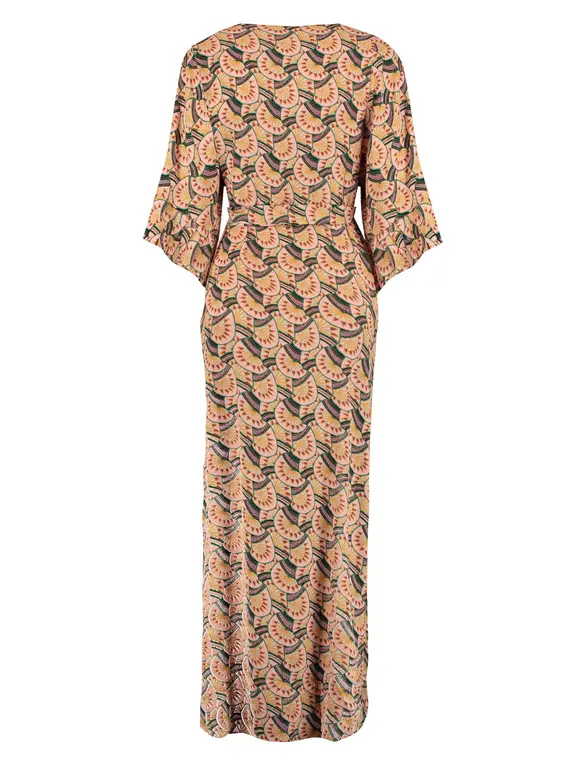 Colourful Rebel Alice Graphic Fan Maxi Wrap Dress WD114374