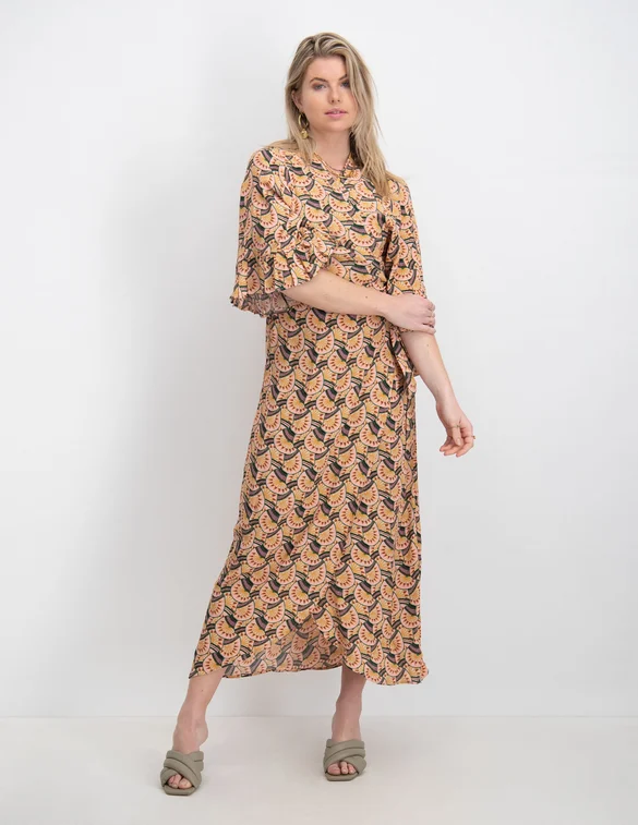 Colourful Rebel Alice Graphic Fan Maxi Wrap Dress WD114374