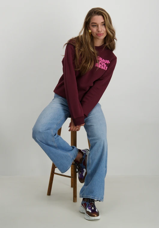 Colourful Rebel Bold Puff Logo Relaxed Sweat WS416243