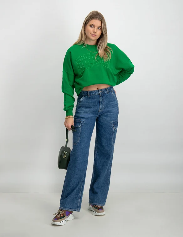 Colourful Rebel CR Embro Dropped Shoulder Sweat WS415360
