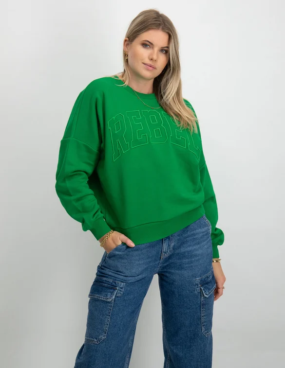 Colourful Rebel CR Embro Dropped Shoulder Sweat WS415360