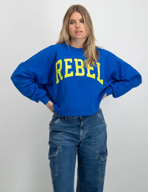 Colourful Rebel CR Embro Drppd Shoulder Sweat WS415379