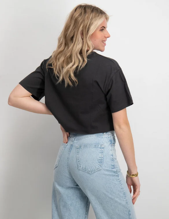 Colourful Rebel Cropped Raw edge Tee Venice