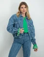 Colourful Rebel Dasha zebra pleated denim jacket WJ114050