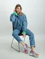 Colourful Rebel Dasha zebra pleated denim jacket WJ114050