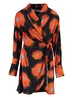 Colourful Rebel Dorin Painted Flower Mini Wrap Dress WD115041