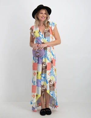 Colourful Rebel Elva Patchwork Maxi Dress WD114556