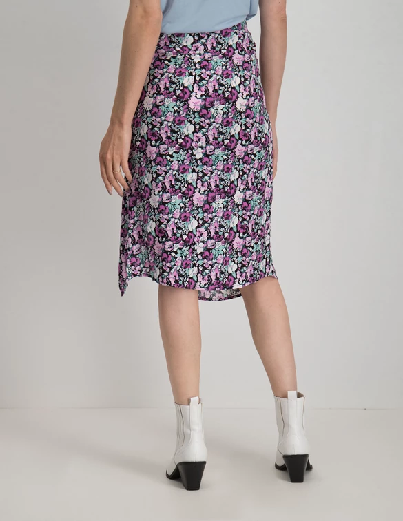 Colourful Rebel Flower midi drawcord skirt Dinah