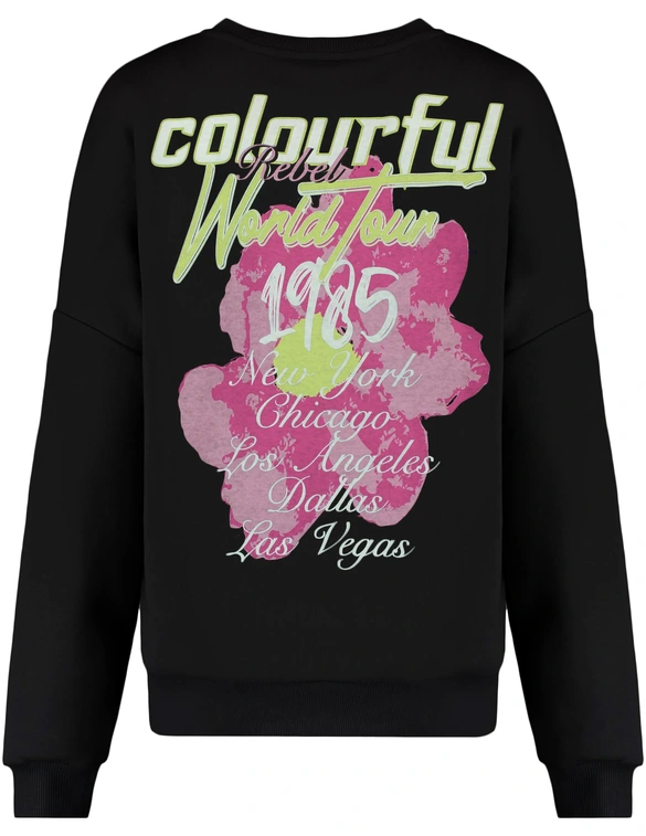 Colourful Rebel Flower World Tour Dropped Shoulder Sweat WS416131