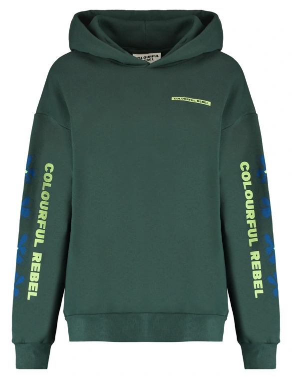 Colourful Rebel Flowers sleeve logo clean hoodie WH116197