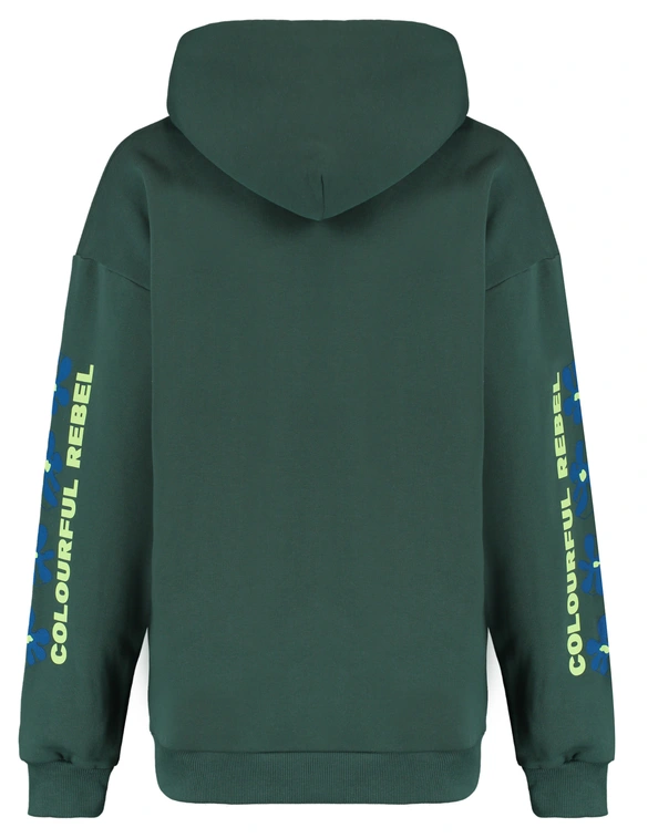 Colourful Rebel Flowers sleeve logo clean hoodie WH116197