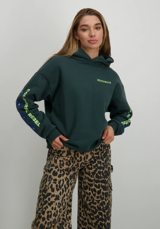 Colourful Rebel Flowers sleeve logo clean hoodie WH116197
