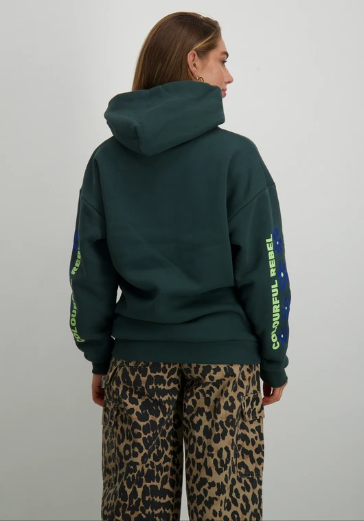 Colourful Rebel Flowers sleeve logo clean hoodie WH116197