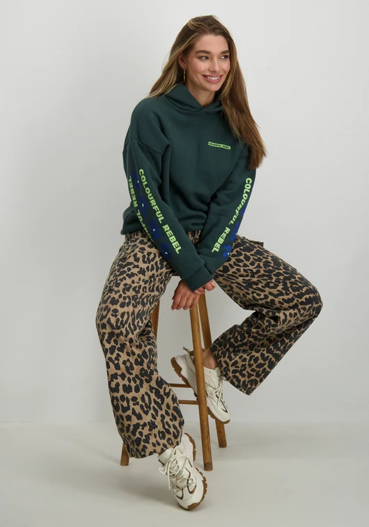Colourful Rebel Flowers sleeve logo clean hoodie WH116197