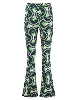 Colourful Rebel Graphic peached extra flare pants WP114025