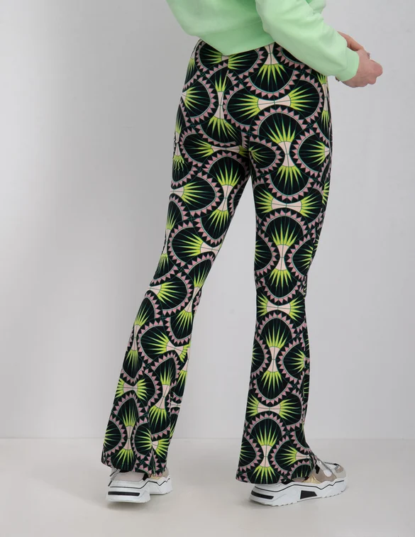 Colourful Rebel Graphic peached extra flare pants WP114025