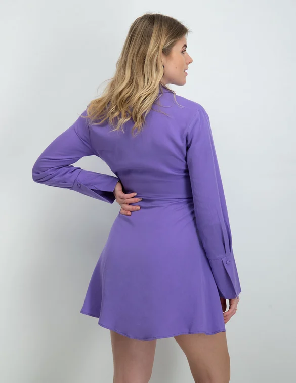 Colourful Rebel Hette uni wrap mini dress WD114144