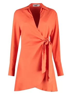 Colourful Rebel Hette uni wrap mini dress WD114726