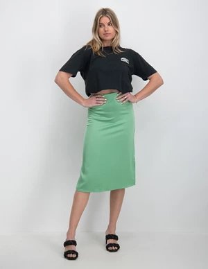Colourful Rebel Hinte Uni Satin Slit Midi Skirt WS214379