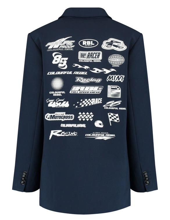 Colourful Rebel jesra racer logo single breasted blazer WJ116855
