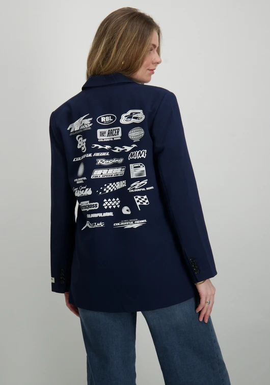 Colourful Rebel jesra racer logo single breasted blazer WJ116855