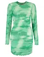 Colourful Rebel Juda Tie Dye Gathered Mesh Dress WD114410