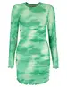 Colourful Rebel Juda Tie Dye Gathered Mesh Dress WD114410