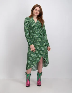 Colourful Rebel Lea graphic wrap midi dress WD114128