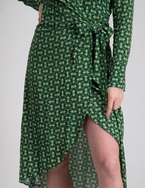 Colourful Rebel Lea graphic wrap midi dress WD114128