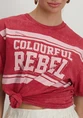 Colourful Rebel Logo Block Acid Wash Loosefit Tee WT116731