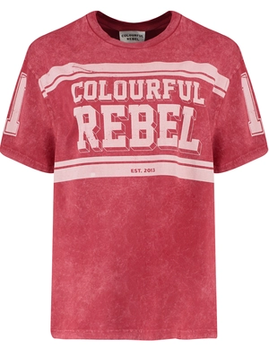 Colourful Rebel Logo Block Acid Wash Loosefit Tee WT116731