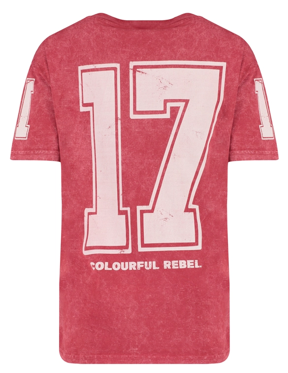 Colourful Rebel Logo Block Acid Wash Loosefit Tee WT116731
