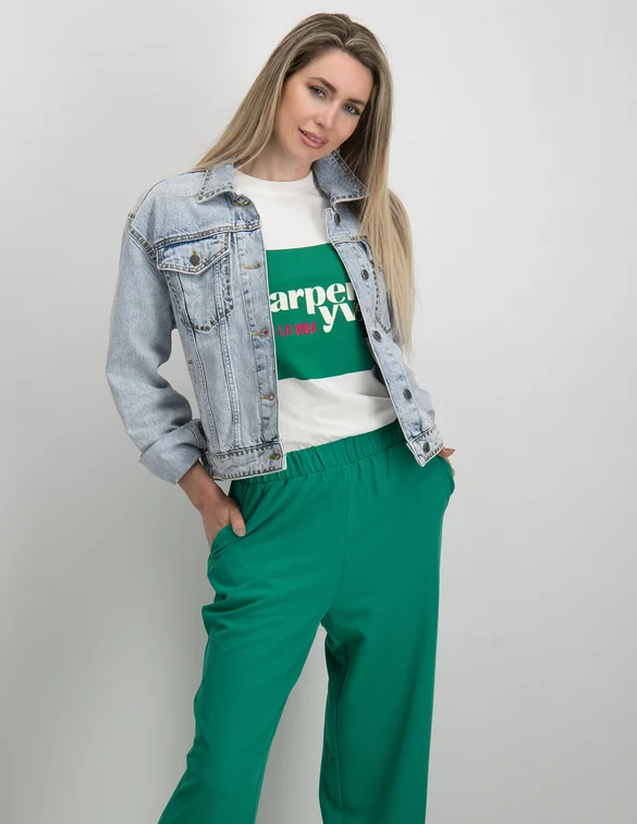Colourful Rebel Logo studs Denim Jacket Mollie