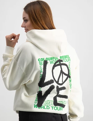 Colourful Rebel Love Peace Oversized Clean Hoodie WH115046
