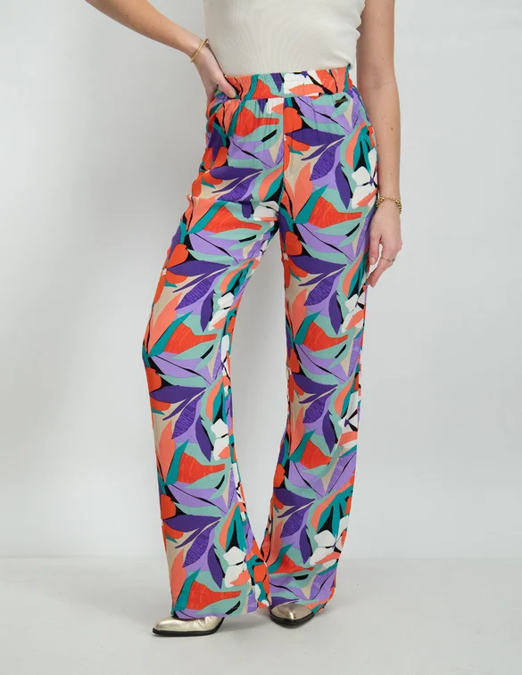 Colourful Rebel Melody big flower straight pants WP114137