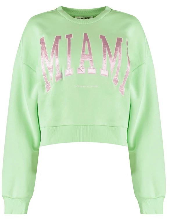 Colourful Rebel Miami patch cropped sweat WS414075