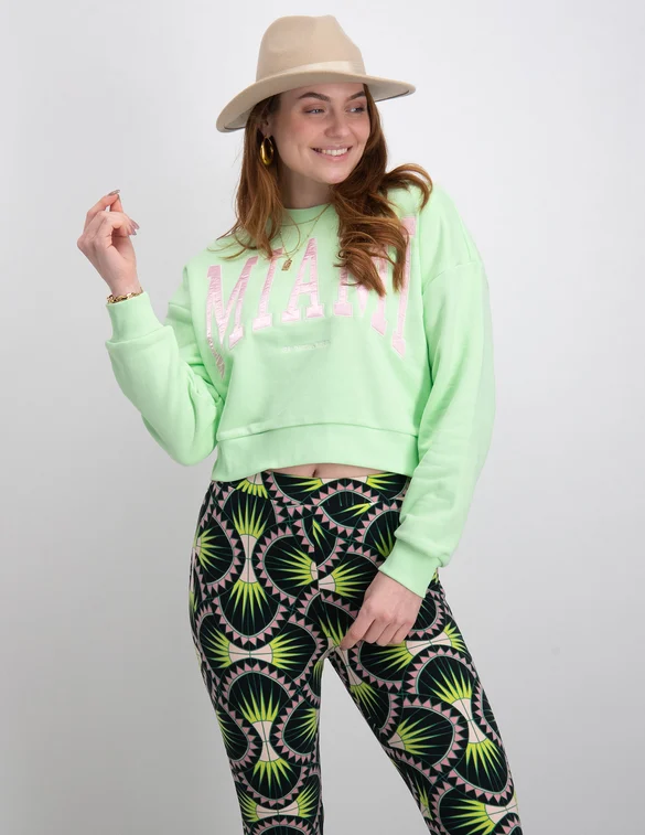 Colourful Rebel Miami patch cropped sweat WS414075