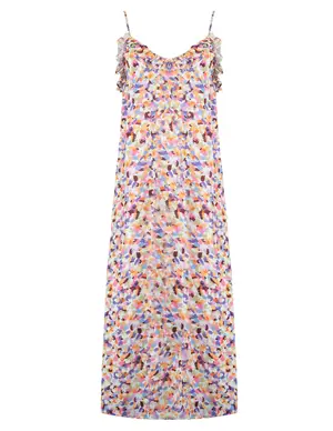 Colourful Rebel Midi Ruffle Dress Lotte Aquarel