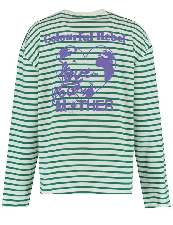 Colourful Rebel Mother Earth Stripe Longsleeve Tee WT115077