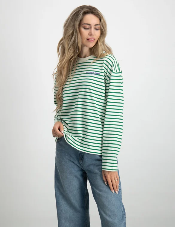 Colourful Rebel Mother Earth Stripe Longsleeve Tee WT115077