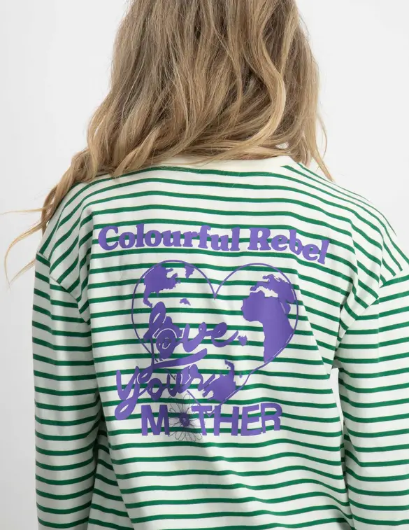 Colourful Rebel Mother Earth Stripe Longsleeve Tee WT115077