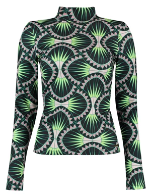 Colourful Rebel Neyo graphic peached turtleneck top WT214027