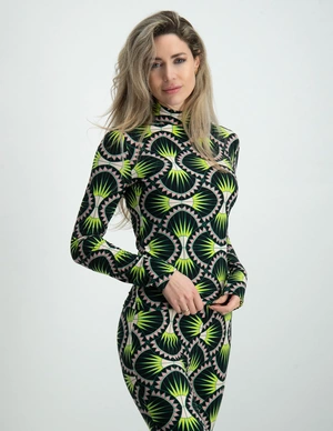 Colourful Rebel Neyo graphic peached turtleneck top WT214027