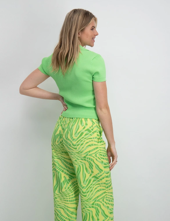 Colourful Rebel Nora Fine Knit Cropped Polo WP314703