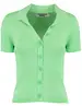 Colourful Rebel Nora Fine Knit Cropped Polo WP314703