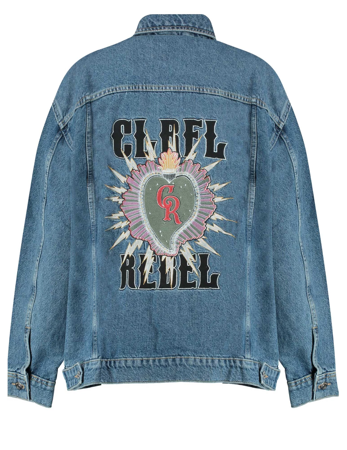 Darts zijn nog een keer Colourful Rebel Paige patch denim jacket WO114033 jeans blauw kopen bij The  Stone